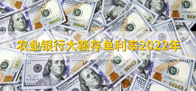 农业银行大额存单利率2022年