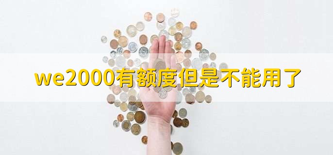 we2000有额度但是不能用了，刚开通时暂时不可用