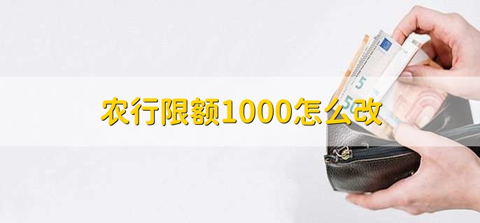 农行限额1000怎么改