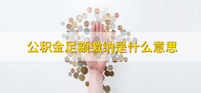 公积金足额缴纳是什么意思