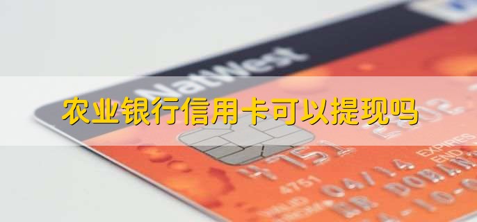 农业银行信用卡可以提现吗，可以提现