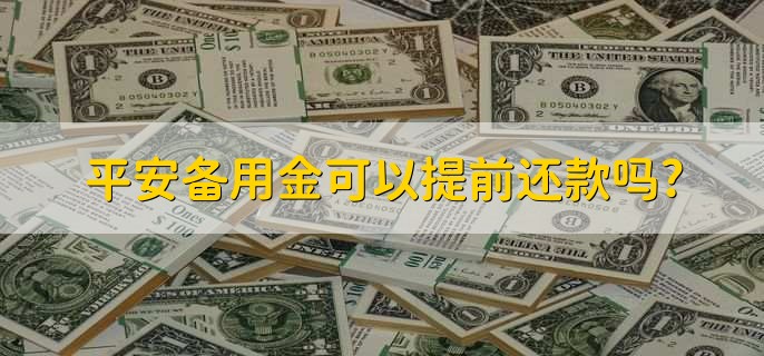 平安备用金可以提前还款吗?