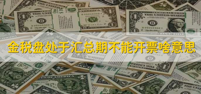 金税盘处于汇总期不能开票啥意思