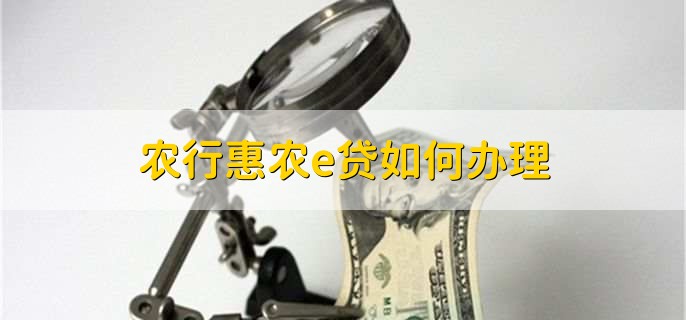 农行惠农e贷如何办理