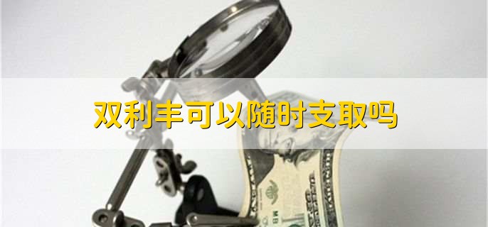 双利丰可以随时支取吗