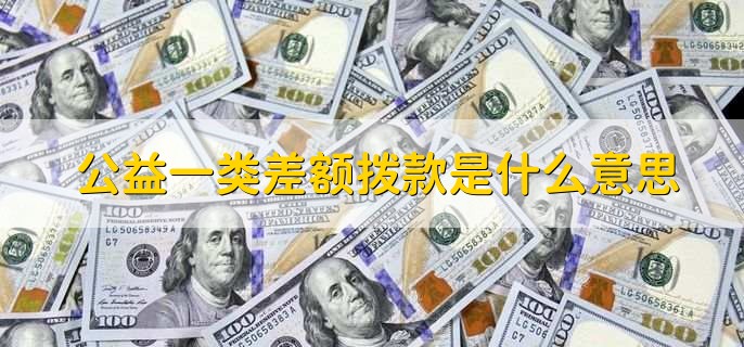 公益一类差额拨款是什么意思