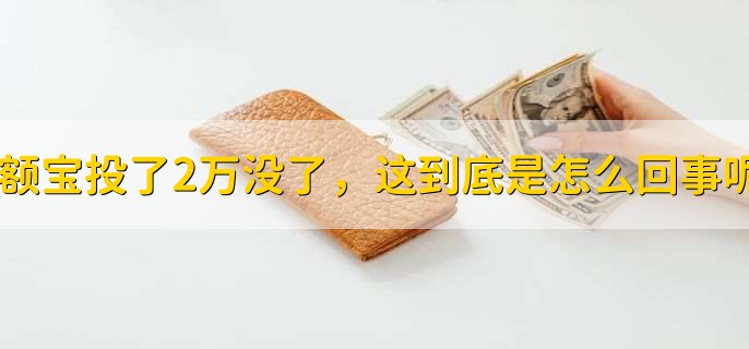 余额宝投了2万没了，这到底是怎么回事呢？