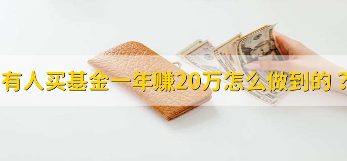 有人买基金一年赚20万怎么做到的？